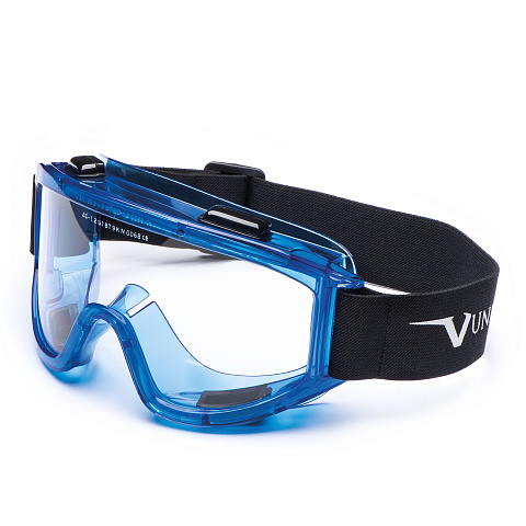 Очки закрытые Univet 601.02.77.00, прозрачная линза, непрям. вент, (РС), ПВХ обтюр, KN