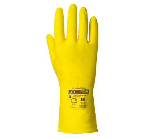 Перчатки TESA LATECHEM LC-100, латекс с хлопковым напылением, желтый