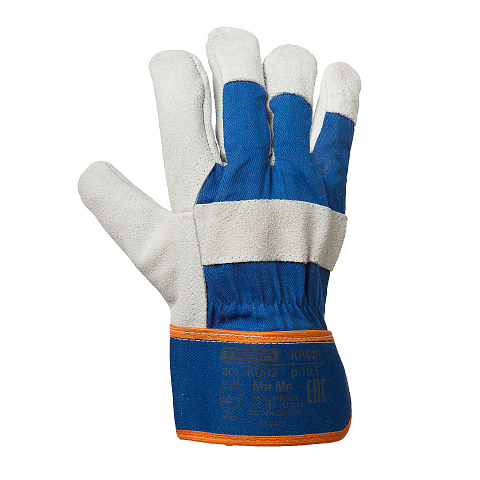 Перчатки TESA КРАФТ арт. К002, спилок кожевенный, х/б, флис, крага