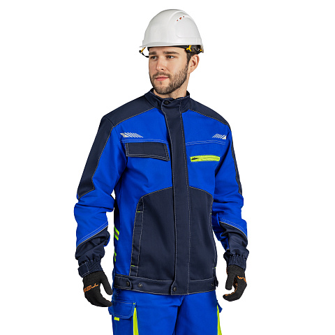 Куртка РЕЙН, василек/т-синий/лайм, тк.смесовая, муж.