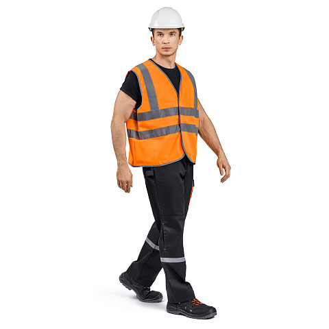 Жилет сигнальный 2 класса защиты, оранжевый (2х2 СОП 50 мм)