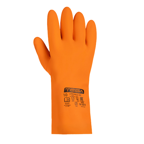 Перчатки TESA LATECHEM LC-202, латекс с хлопковым напылением, оранжевый