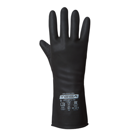 Перчатки TESA LATECHEM LC-102, латекс с хлопковым напылением, черный