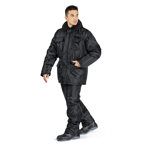 Костюм Охранник утеплен. (куртка/пк) черный, 100%полиэфир, ВО, муж.