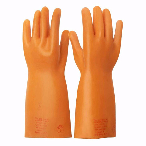 Перчатки резиновые диэлектрические АЗРИЭЛЕКТРО класс 1 (7500 V)