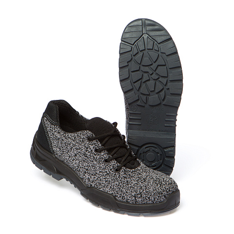 Полуботинки Базис Текс с текстильным верхом КП КС ПУ/ТПУ, серый/черный