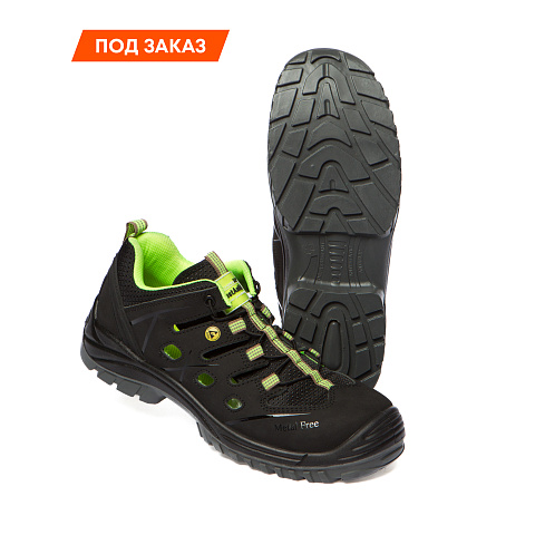 Полуботинки МастАнтистат (MustAntistat) с перфорацией КП КС ПУ/ПУ, черный